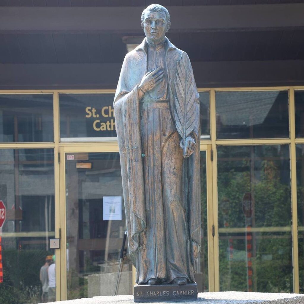 St Charles Garnier Statue at St Charles Garnier Parish in Hamilton